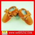 2015 new design wholesale orange real leather popular children shoes for boys